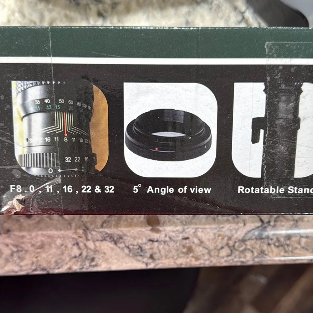 Black Telephoto Camera Lens, 5mm F/8.0 Multi Coated